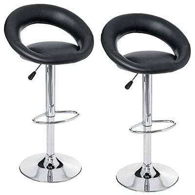 Set van 2 barkrukken Sasha kleur zwart | L 47 x B 52,5 x H 80 cm