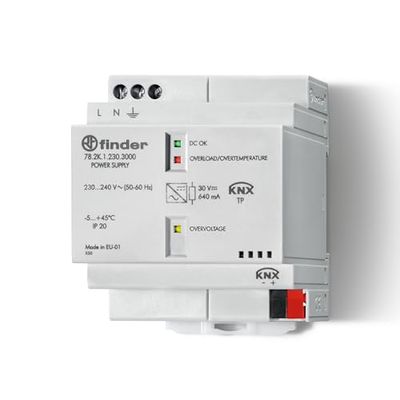 Alimentatore switching per sistemi KNX con uscita 30 V DC – 640 mA. Serie 78