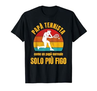 Tennis Tennista Papà Divertente Padre Vintage Regalo Uomo Maglietta