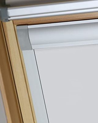 Bloc Skylight Blind Für Dachfenster pour fenêtres de Toit Velux, Aluminium, Acrylique, Tissu, Blanc, M6