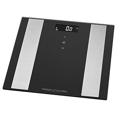 ProfiCare PC-PW 3007 FA 8 in1 Bilancia pesapersone elettronica in vetro con inserto in acciaio inox, display LCD multifunzione, sensore touch