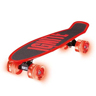 Mondo Toys - Ignite Tyro Red - Skateboard ruote poliuretano luminose - pedana misura 55 x 15, Colore Rosso, 25543