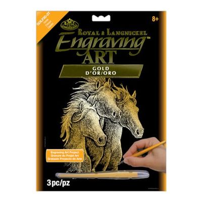 Royal & Langnickel oro incisione arte A4 Dimensioni Cavalli per pittura Set