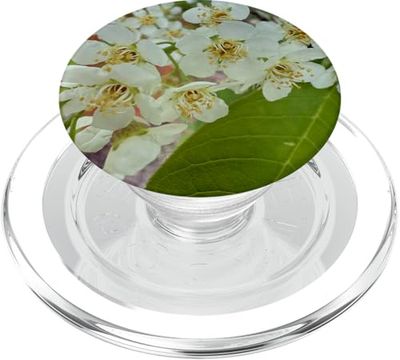 White Flowers White floral pattern PopSockets PopGrip para MagSafe