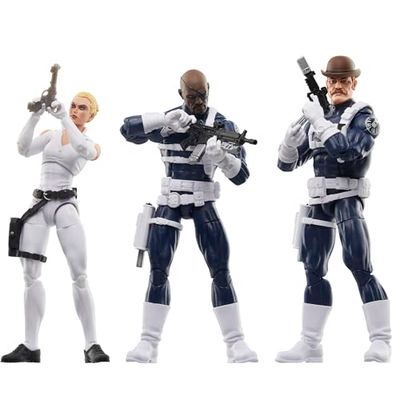 Marvel Legends Series S.H.I.E.L.D. Nick Fury Jr., Sharon Carter et Dum Dum Dugan Action Figurines