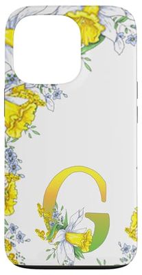 Daffodil Fiore Monogramma Boho Bloom Lettera G Art Initial Custodia per iPhone 13 Pro