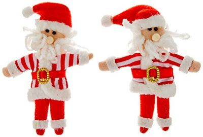 OmniReselling Liten filt jultomtedekoration med randig topp (2 pack), ospecificerad