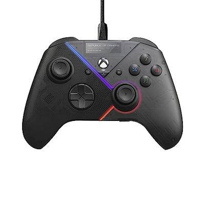 ASUS ROG Raikiri kontroler PC (regulowana czułość spustu i joysticka, przyciski z tyłu, oświetlenie Aura RGB, ESS DAC, gniazdo słuchawkowe 3,5 mm, przycisk wyciszania, PC, laptop, Xbox)