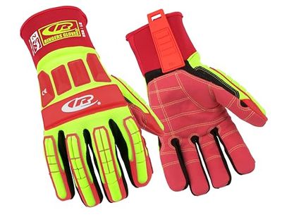 Ansell Ringers R259 Guanti di sicurezza da lavoro, Protezione meccanica, taglia 11 (2XL), Rosso (5 Paia)