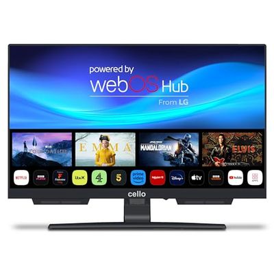 Cello C1924WSH 19" inch SMART randloze TV Drievoudige tuner DVB-C/-S2/-T2 Bluetooth Ultrasnel "WebOS by LG". "Pitch Perfect" luidsprekers Disney+ Netflix Prime Made in Europe [2024]