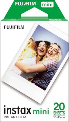 Fujifilm 16386016 Instax Mini Film Pellicola Istantanea per Fotocamere Instax Mini, Formato 46x62 mm, Confezione da 20 Foto