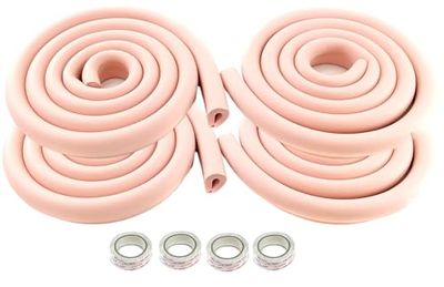 HIMRY 8 Meter Rouleau en Mousse, Forme de U Extra épaisse, Protection Douce, Anti-Collision, Protection Contre Les Chocs, Anti-Crash Protection sur Bords De Table, 4x2m, Rose, KXD7003 Pink