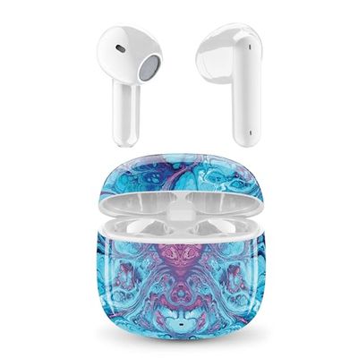 Music Sound - Écouteurs Bluetooth TWS Fantasy - Design Capsule - sans Fil - Boîtier de Charge - Microphone - Play Time jusqu'à 25 Heures d'écoute - De Nombreuses Couleurs et Motifs Disponibles