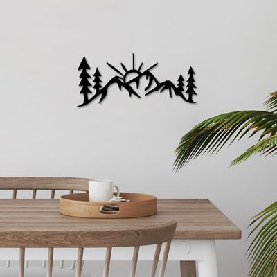 Stylish Black Decorative Metal Wall Accessory, 60 x 26 cm, 100% Metal, 1.5 mm Thickness, Lightweight & Modern Design for Home Decor