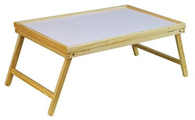 Opvouwbare verstelbare houten bedlade, bruin en wit