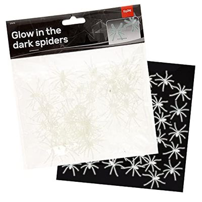 Folat Spiders-50 Pezzi, Colore Glow-in-The-Dark, Costumes, 23615