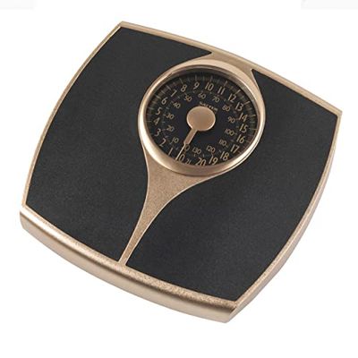 Salter 148 GFEU16 Speedo Dial Mechanical Bathroom Scale, Supersize Dial for Easy Reading, Body Weight Manual Scale With Large Platform, 136KG, No Batteries Required, Measures Imperial/Metric, Gold