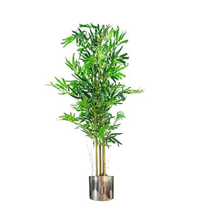 Leaf Design UK Artificial Tropical Plants and Trees, Bamboo Natural Silver, 120cm