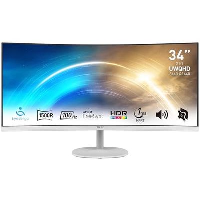 Monitorius MSI PRO MP341CQW 34 Inch VA UWQHD Curved 100Hz 4ms 2xHDMI2.0 DP Speakers