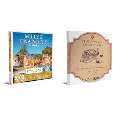 smartbox - Cofanetto Regalo Mille e Una Notte di magia - Idea Regalo per Lui e Lei & Cofanetto Regalo Cantine d'Italia - Idea Regalo Originale - Una degustazione di Vini per 2 Persone