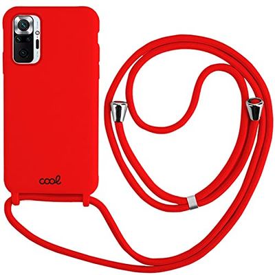 Custodia Cool per Xiaomi Pocophone Redmi Note 10 / Note 10s Cordino Liscio Rosso