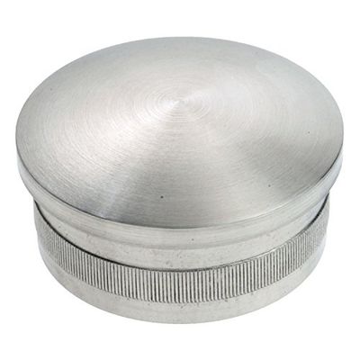 CROSO 250483 Cosch-Edelstahltechnik-Tappo zigrinato bombato, ø 48,3 x 2,0 mm, in Acciaio Inox V2A, Argento