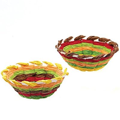 Baker Ross FX142 Herfst weefmand sets - Set van 4, Naaien voor Beginners, Kinder Knutselpakket, Maak Je Eigen Kleine Manden Voor Geschenken
