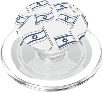 Patrón de banderas israelíes con diseño de estrella de David de Jerusalén PopSockets PopGrip para MagSafe
