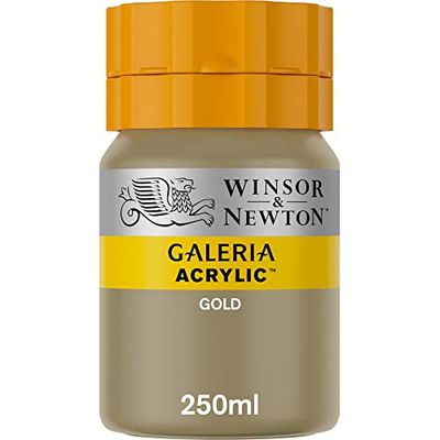 Winsor & Newton 2137283 Galeria akrylfärg, hög pigmentering, ljusäkta, krispig konsistens, 250 ml rör – guld