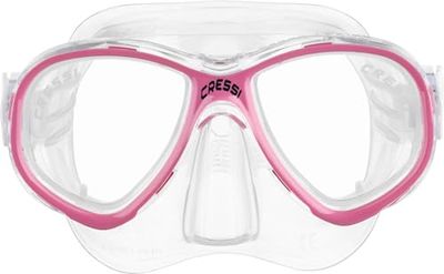 Cressi Perla Jr Snorkelling & Apnea Mask - Máscara Perla Jr, Transparente/Rosa, Talla Única, Junior Unisex