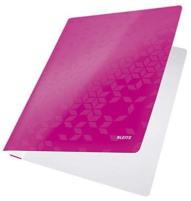 Leitz A4 Laminated Card Report Files, 250 Sheet Capacity, Pink, WOW Range, 30010023