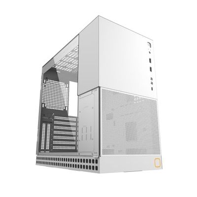Geometric Future M4 King Arthur Mid/Mini Tower, E-ATX/ATX Gaming Case, Glass/ 1.2mm Steel,Type C, Vertical GPU Mount - White