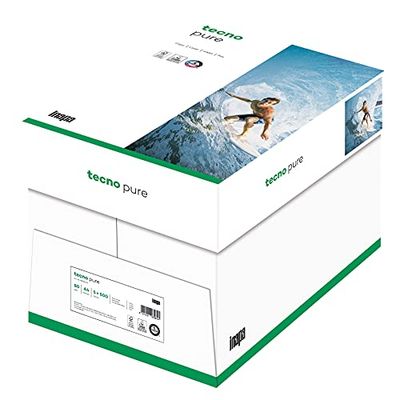 Tecno Pure, Papel reciclado, 100% reciclado, blanco, 80 g, A4, FSC, cartón de 5 x 500 hojas