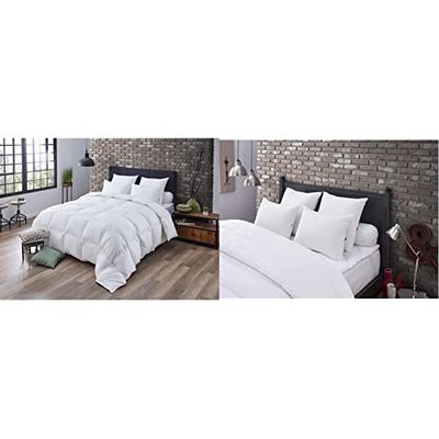 DODO | Couette Naturelle Chaude Anti-acariens 240x260 | 2 Personnes | Fabriqué en France | Couette Mont Blanc 70% Duvet 30% Plumettes & Oreiller Ultra Gonflant 60x60 | Confort Moelleux