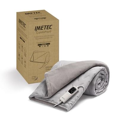 Imetec CaldoPlaid Adapto Campingdeken, ideaal voor campers, caravans, tent, 160 x 120 cm, laag verbruik, adapto-technologie, veilig, snelle opwarming, 6 temperaturen, wasbaar