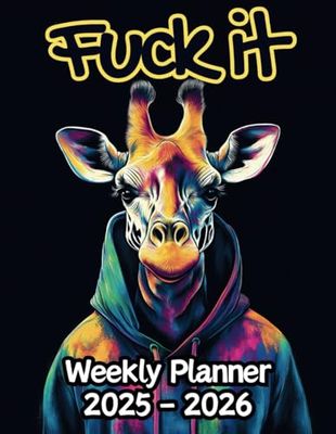 Giraffe Fuck It Weekly Planner: 2 Year, 104 Week Sunday to Saturday Calendar | Gift For People Who Love Safari Animals, Wildlife Lovers | With Over ... and Badass Quotations | 8.5 x 11 Inches | v1