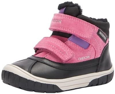 Geox Baby B Omar Girl WPF Ankle Boot, Black Fuchsia, 5 UK Child