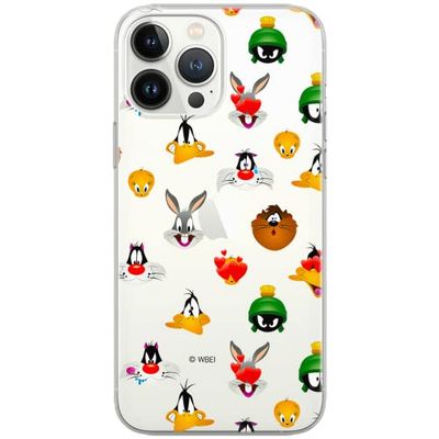 ERT GROUP mobiltelefonfodral för Huawei P30 Lite originalt och officiellt licensierat Looney Tunes mönster 007 Vit optimalt anpassad till formen på mobiltelefonen, gedeeltelijk transparant