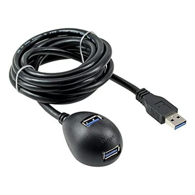 InLine 35652 - Cabo USB 3.0 (2 m, USB A, USB A, macho / feminino) cor preta