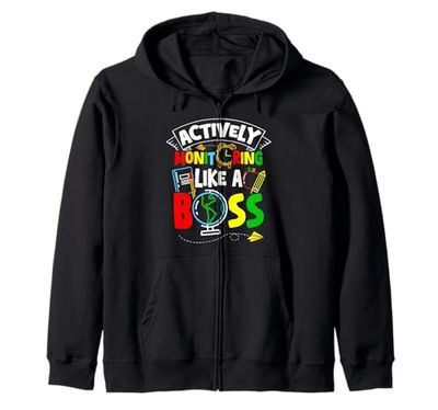 Actively Monitoring LIKE A Boss Actively Monitoring Boss Zip Hoodie