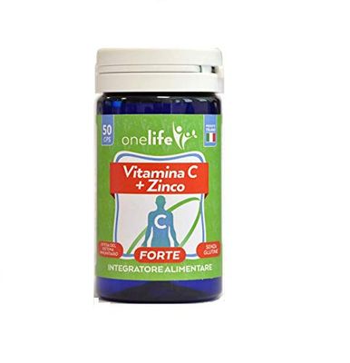 Vitamina C + Zinco Forte | Onelife | Integratore Alimentare 1000 mg a base di Vitamina C e Zinco, contribuisce alla Normale Funzione del Sistema Immunitario, 50 Capsule 30gr