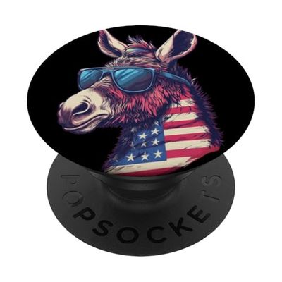 Traje de burro americano con gafas para adultos y niños PopSockets PopGrip Adhesivo