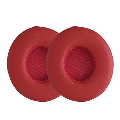 kwmobile 2x oorkussens compatibel met Beats Solo 2 Wireless / 3 oorkussens - Earpads voor koptelefoon - Kunstleer en schuim in rood