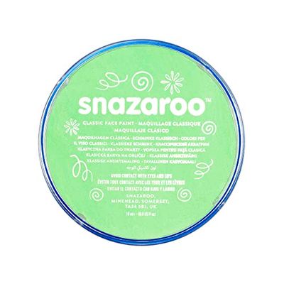 Snazaroo 1118400 Kinderschmink, huidvriendelijke hypoallergene gezichtsmake-up op waterbasis, vrij van parabenen - 18ml Pot, Pale Green