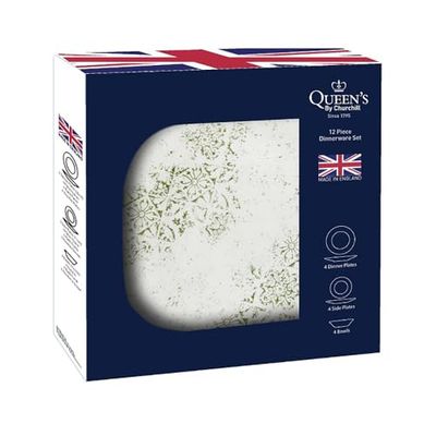 Queens By Churchill Algarve Grey 12 Piece Dinner Set