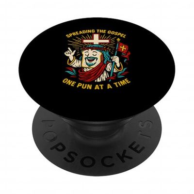 Jesus Puns Spreading Gospel Cool Mens Christian Faith PopSockets Adhesive PopGrip