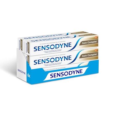 Sensodyne Dentifricio Cura Completa, Azione Sensibilità 24H, Per Proteggere i Denti Sensibili, Confezione da 6 x 75 ml