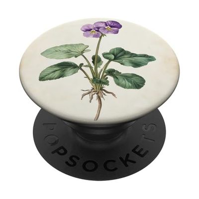 Pianta dell'illustrazione scientifica dell'annata viola africana PopSockets PopGrip Adesivo