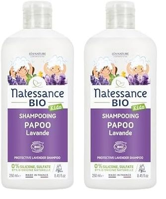 Natessance - Shampooing Protecteur Papoo - Lavande - Certifié Bio Cosmos Organic - Flacon de 250 ml (Lot de 2)
