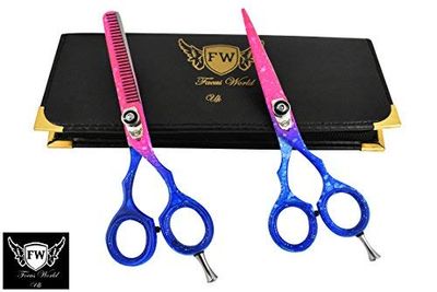 Professional Barber Hairdressing Scissors Ladies Hair Cutting Set Pink & Purple 5.5"